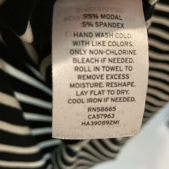 Halogen Long Sleeve Black and White Stripe Top - Picture 5 of 5